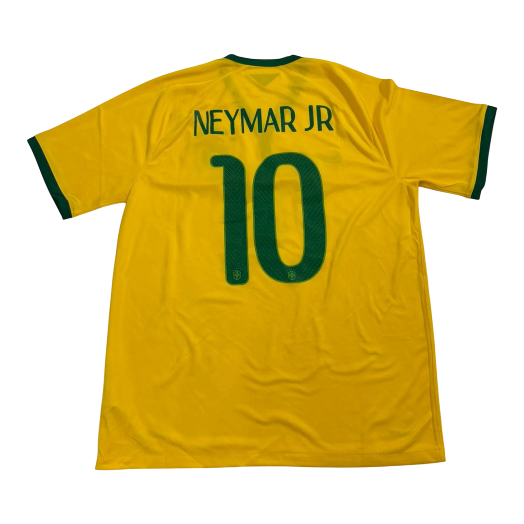 HypeSelection vintage Nike Brazil soccer jersey in yellow with Neymar JR number 10 print on the back.
