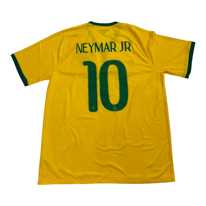 HypeSelection vintage Nike Brazil soccer jersey in yellow with Neymar JR number 10 print on the back.