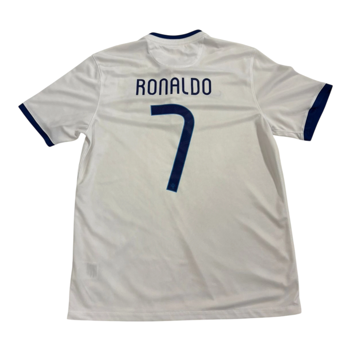 HypeSelection Vintage Nike Portugal white soccer jersey with blue trim, featuring Ronaldo 7 on the back.