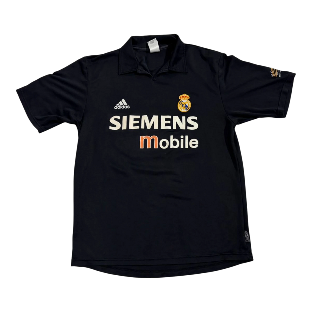 HypeSelection vintage black Adidas Real Madrid jersey with Siemens Mobile sponsor and embroidered crest.