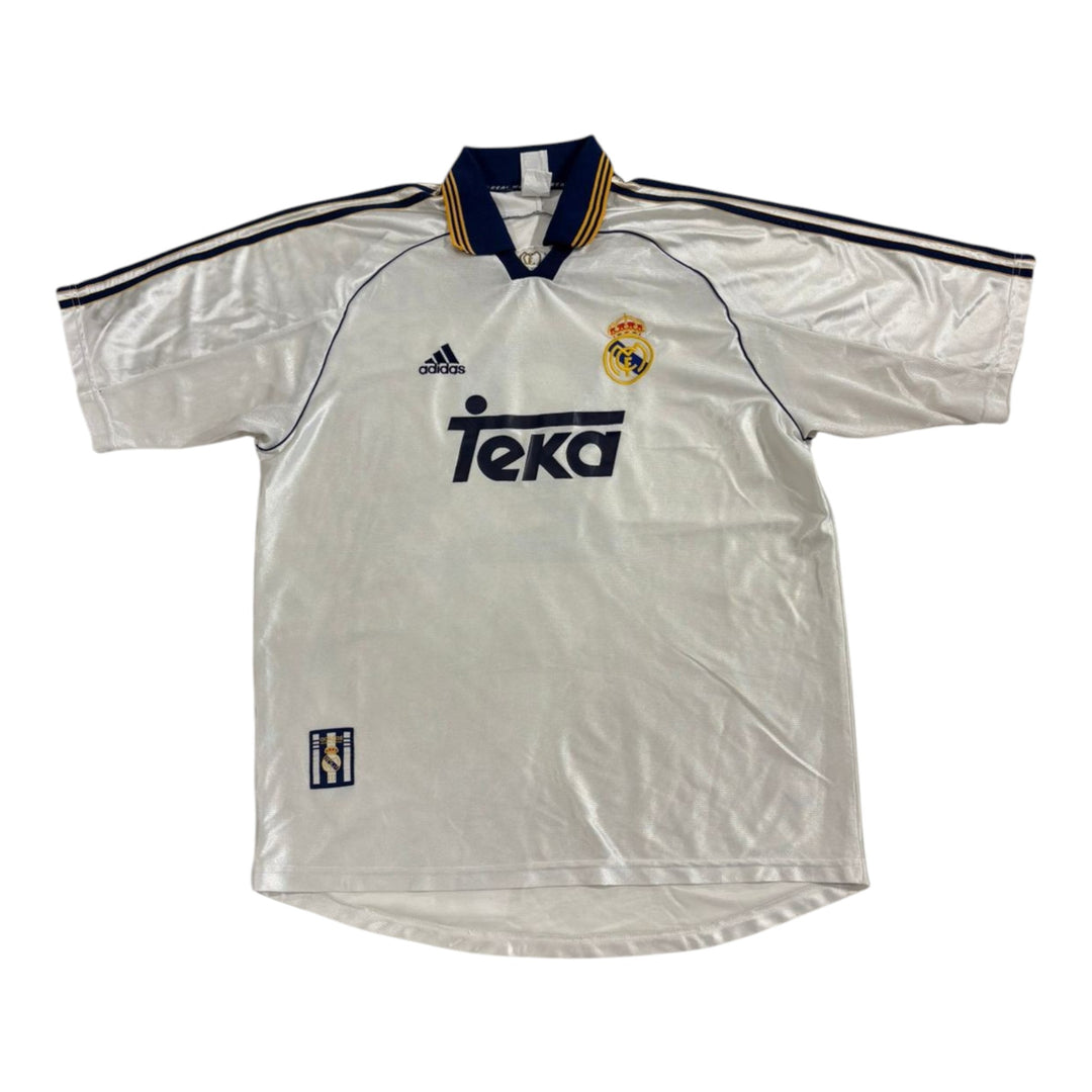 HypeSelection vintage Adidas Real Madrid white soccer jersey with Teka sponsor and M. Salgado detailing.