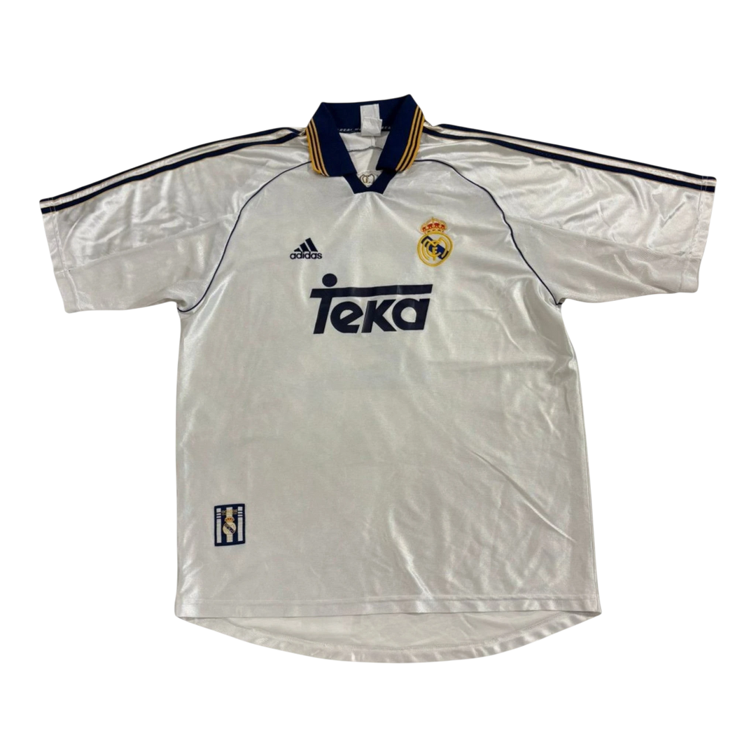 HypeSelection vintage Adidas Real Madrid white soccer jersey with Teka sponsor and M. Salgado detailing.
