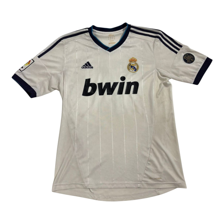 HypeSelection vintage Adidas Real Madrid white soccer jersey with bwin sponsor logo and navy blue accents