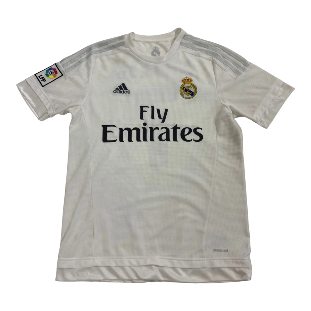 HypeSelection vintage white Adidas Real Madrid Ronaldo soccer jersey with Fly Emirates sponsor and LFP patch.