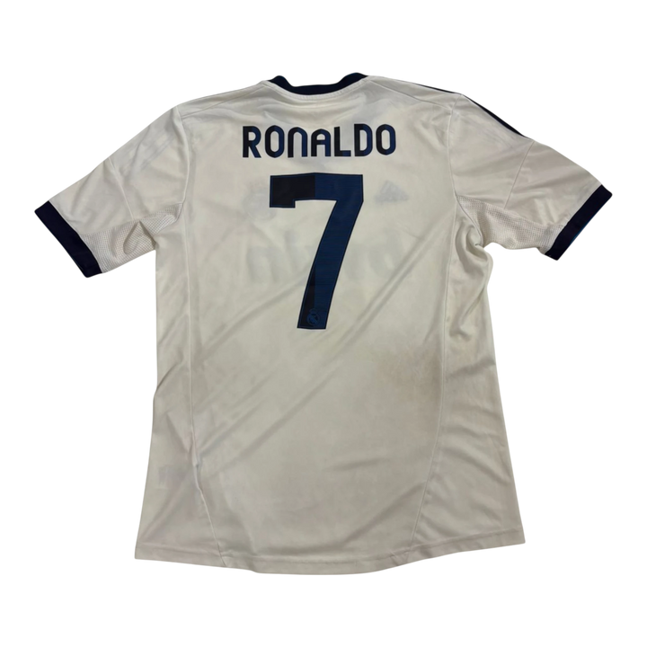 HypeSelection vintage white Adidas Real Madrid Ronaldo number 7 soccer jersey with dark blue lettering