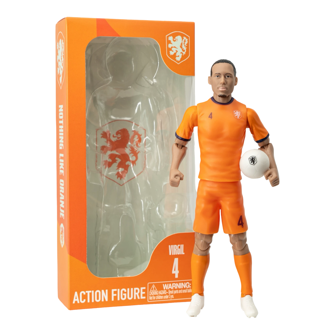 HypeSelection Banbo Toys Sockers Virgil van Dijk 20cm action figure in Netherlands orange kit with soccer ball