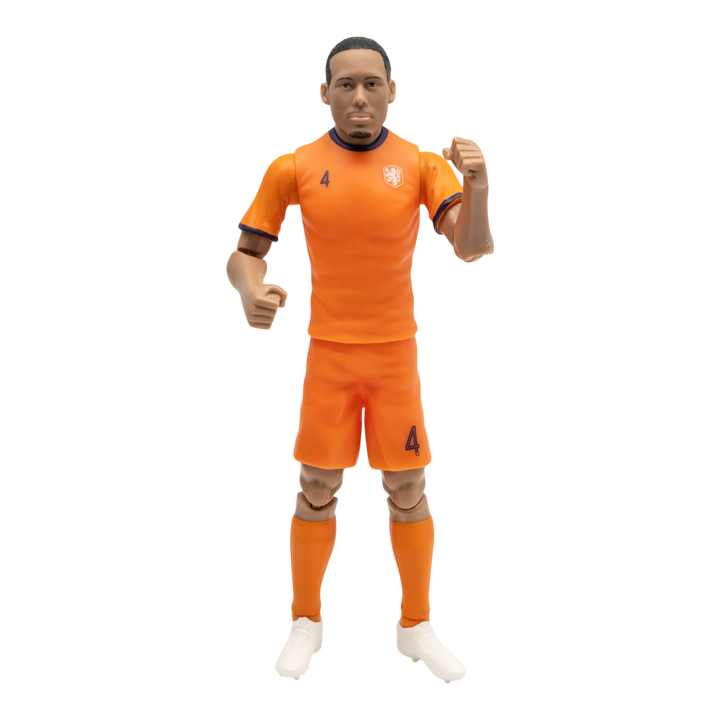 HypeSelection Banbo Toys Sockers 20cm Virgil van Dijk action figure in the Netherlands orange national team kit.