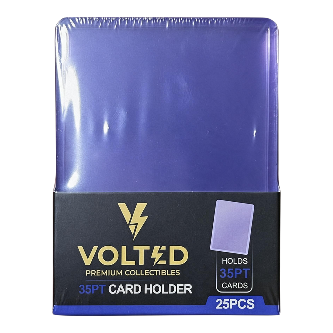 HypeSelection Volted 35PT regular toploader card holders in a 25-pack retail box for trading card protection