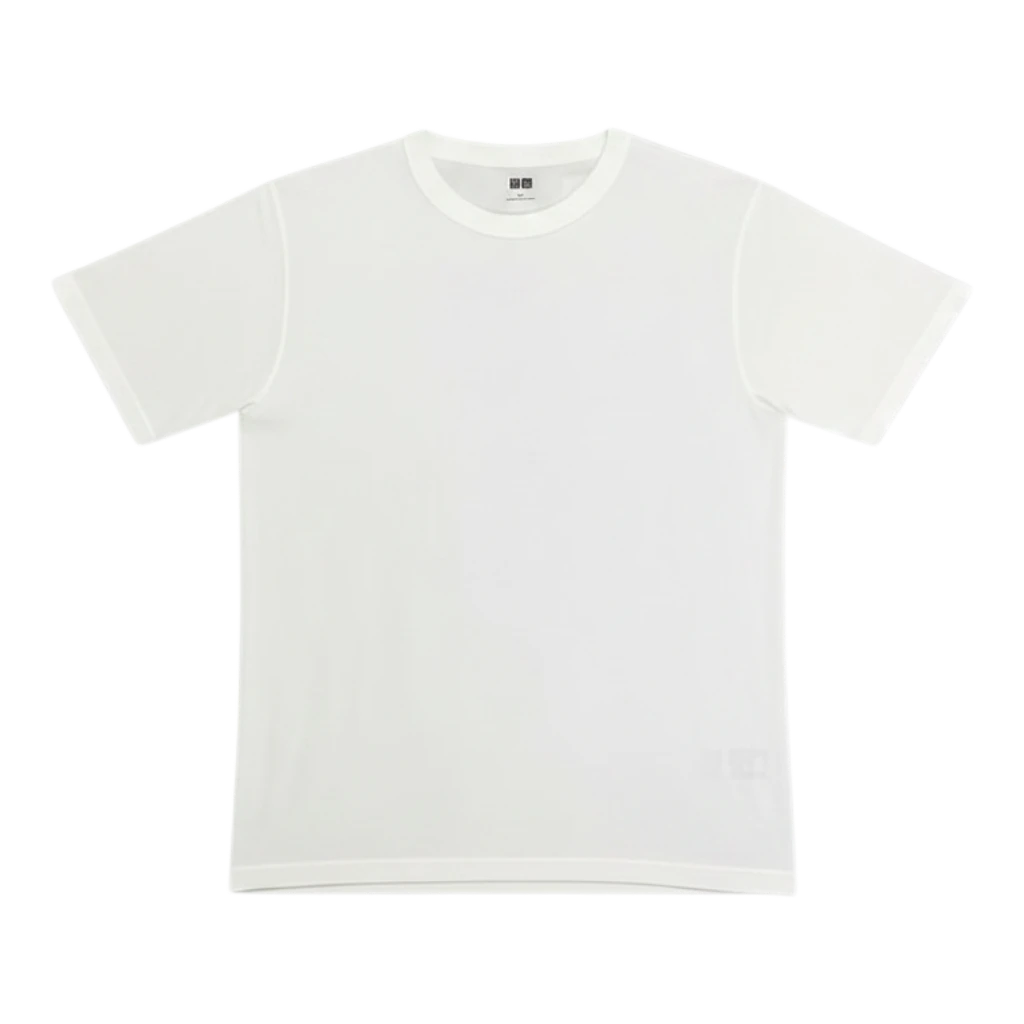 HypeSelection white 100% heavyweight cotton Uniqlo U crew neck t-shirt with a structured fit and reinforced collar.