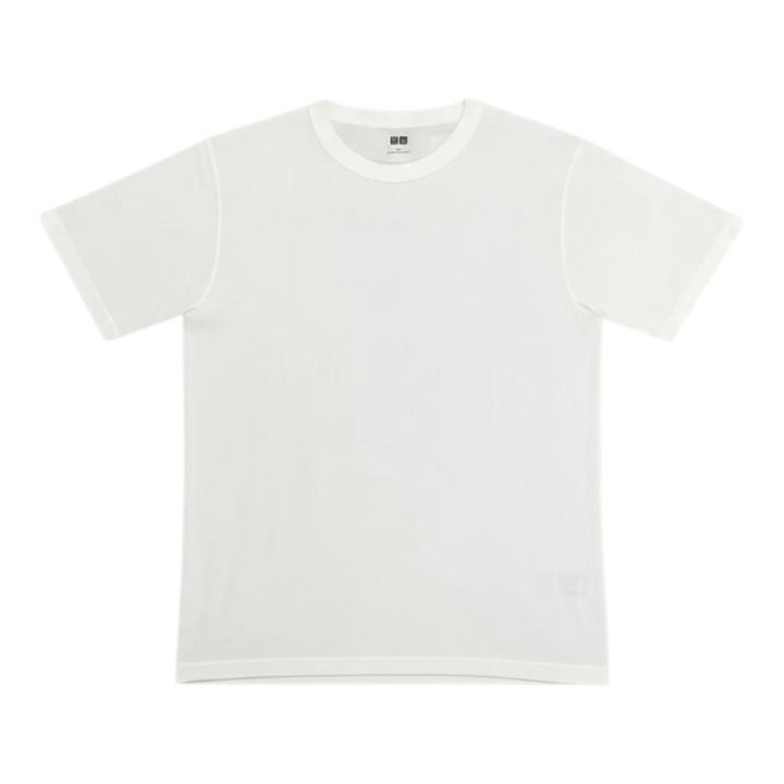 HypeSelection white 100% heavyweight cotton Uniqlo U crew neck t-shirt with a structured fit and reinforced collar.