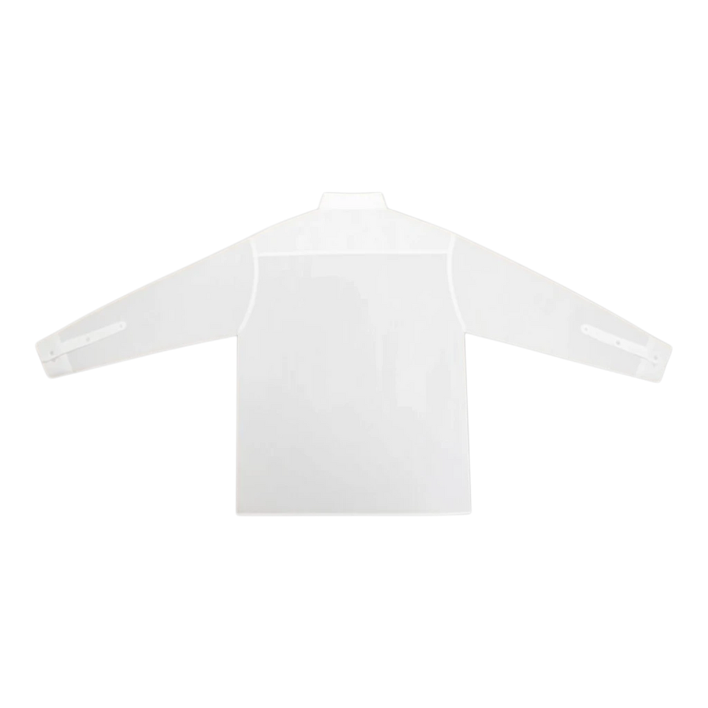 HypeSelection white 100% cotton broadcloth oversized shirt with chest pocket and side slits.