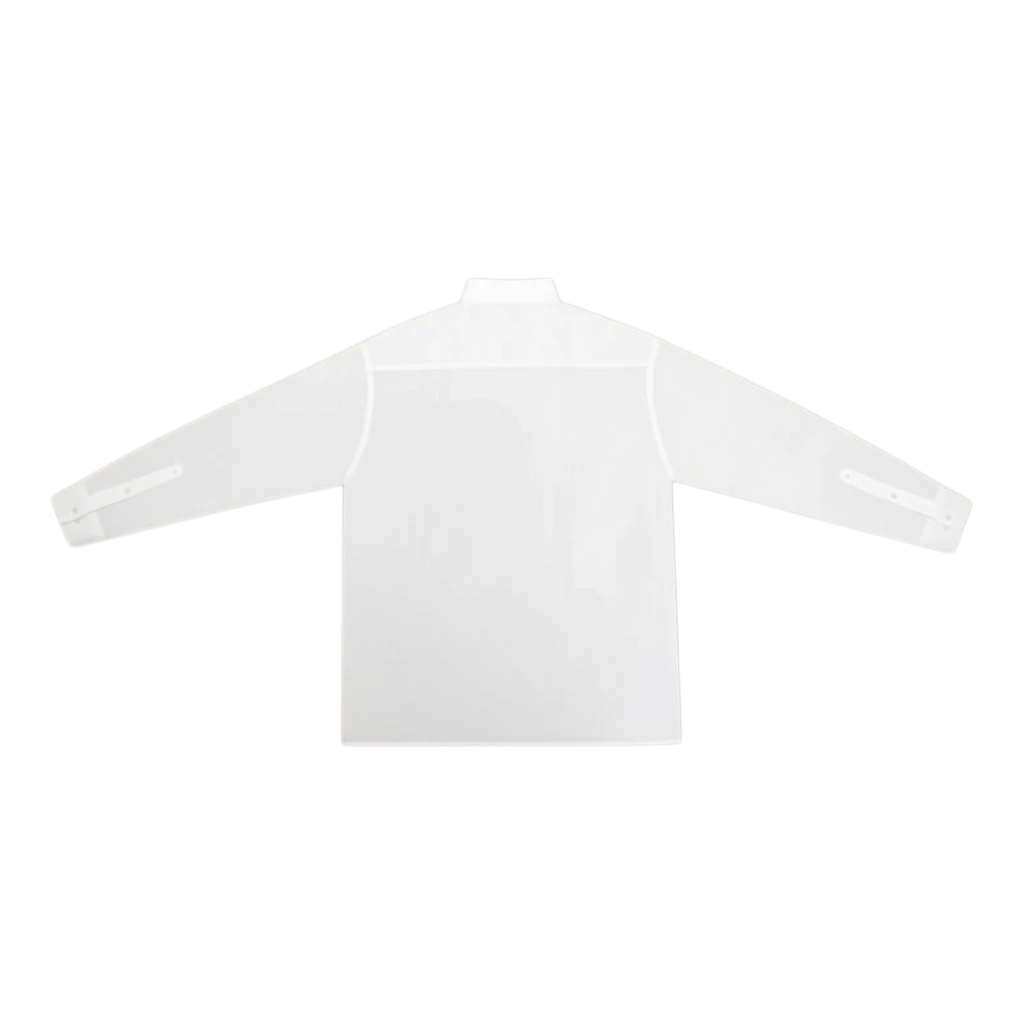 HypeSelection white 100% cotton broadcloth oversized shirt with chest pocket and side slits.
