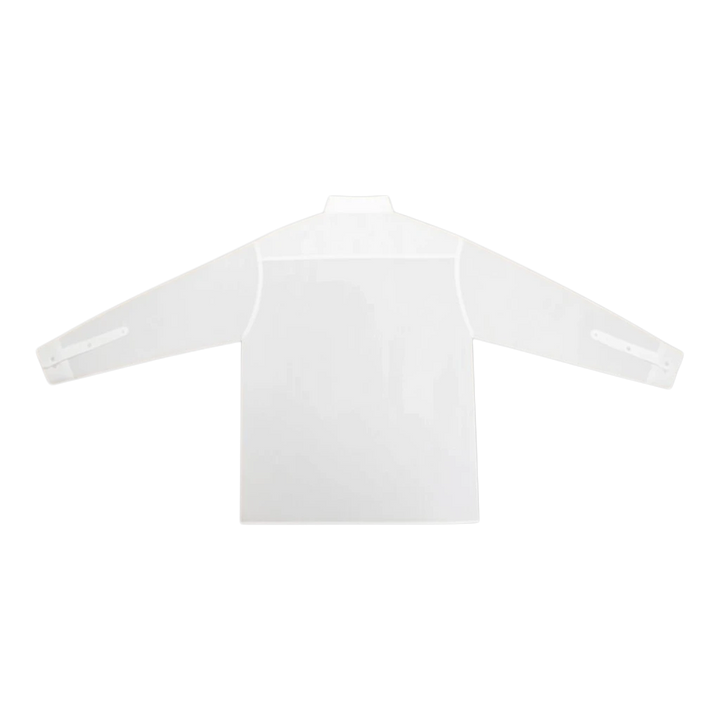HypeSelection white 100% cotton broadcloth oversized shirt with chest pocket and side slits.