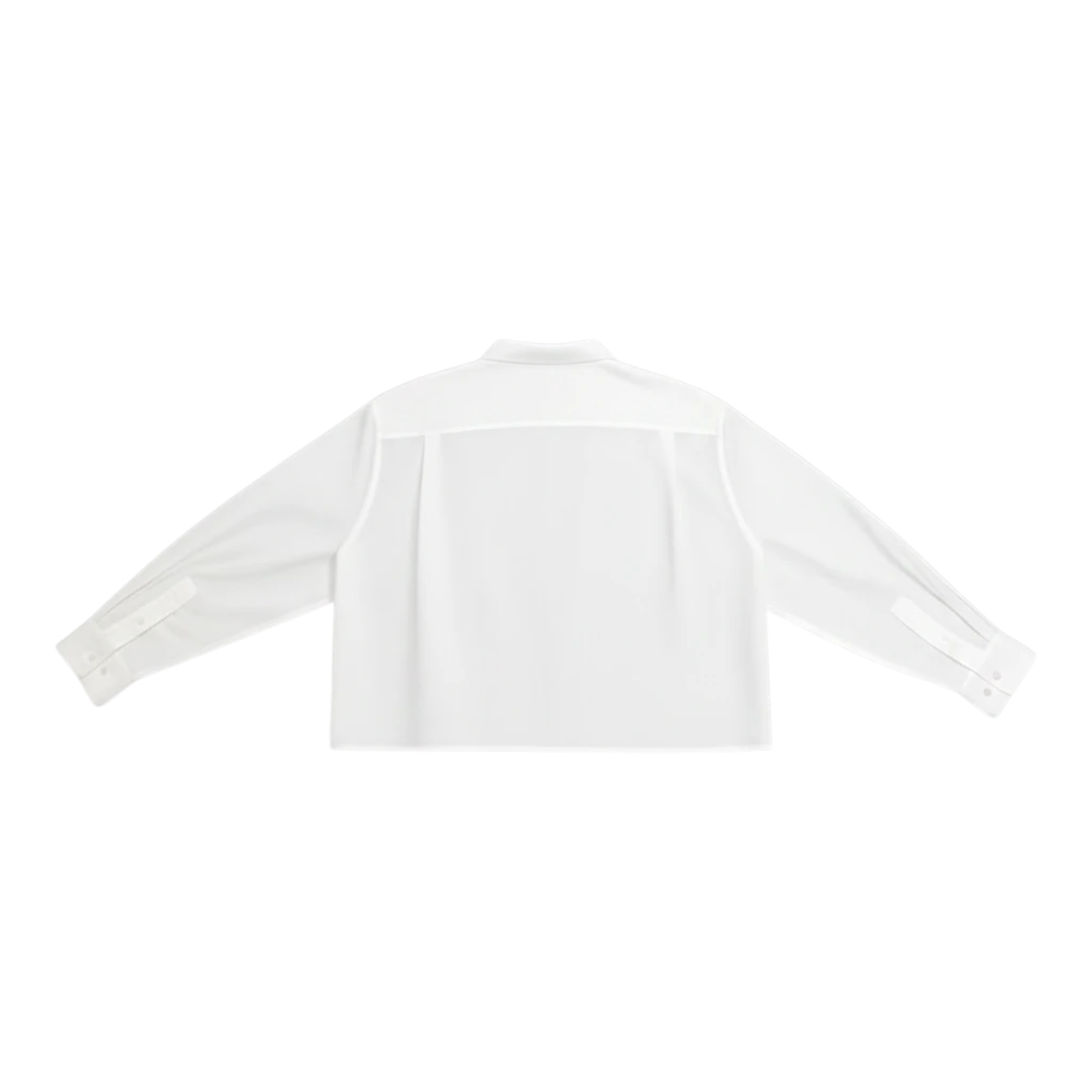HypeSelection white cotton-rayon blend oversized Oxford shirt with rounded front hem and side slits.
