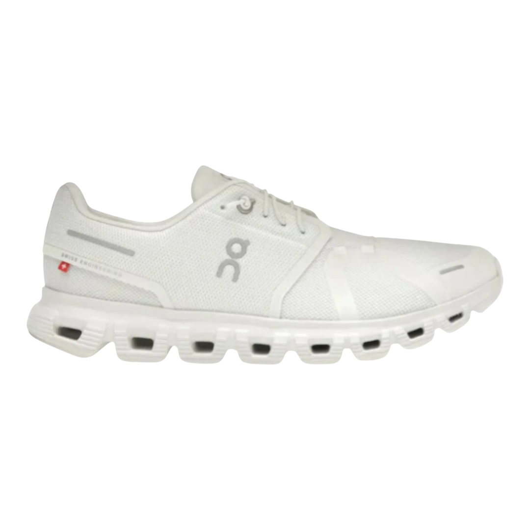 HypeSelection women's all white engineered mesh running shoes with CloudTec cushioning and Speedboard.
