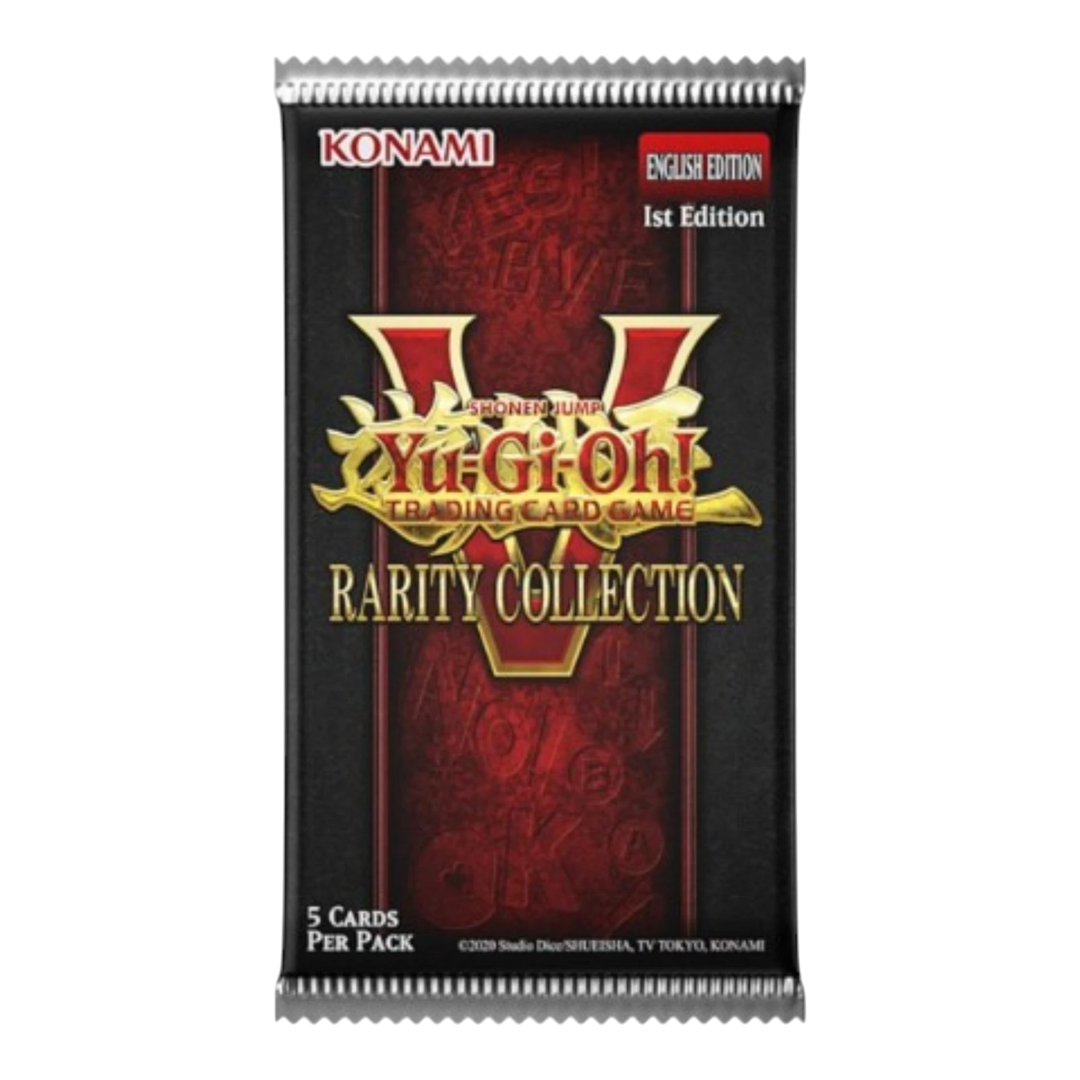 HypeSelection Yu-Gi-Oh! Trading Card Game Rarity Collection 5 booster pack, featuring the Konami logo and English Edition 1st Edition text.