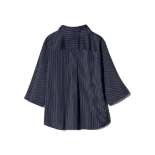 Uniqlo Rayon Skipper Blouse – Stripe Navy (3/4 Sleeves, Women’s)
