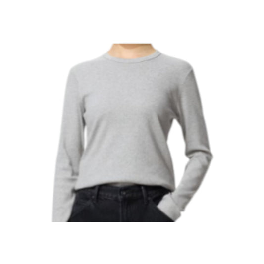 Uniqlo Soft Rib Crew Neck Tee – Long Sleeve Light Gray (Women’s)