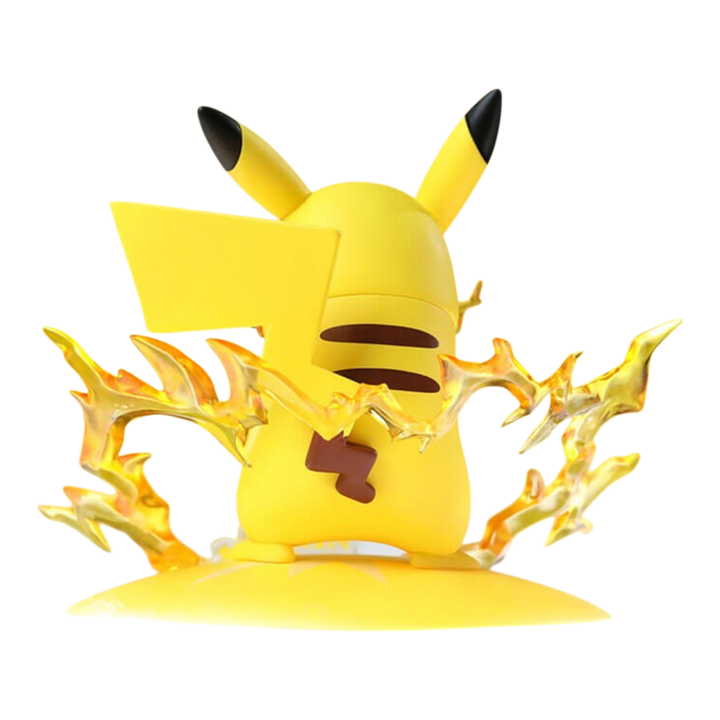 HypeSelection Funism Pikachu Twinkmont figure in yellow PVC with dynamic lightning effect base.