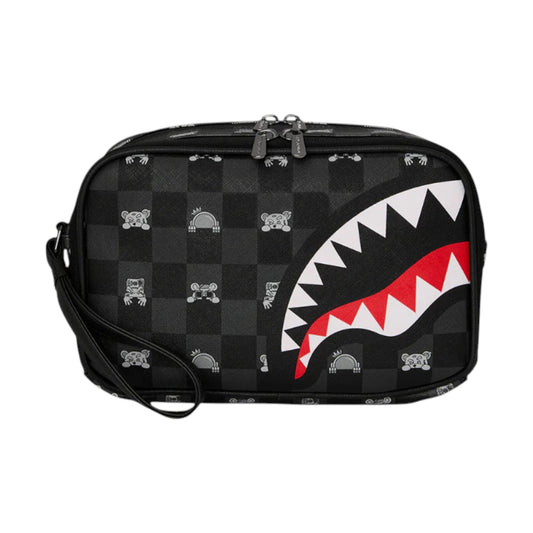 Sprayground GRAY PEEKING CHARACTER CHECK TOILETRY BRICK