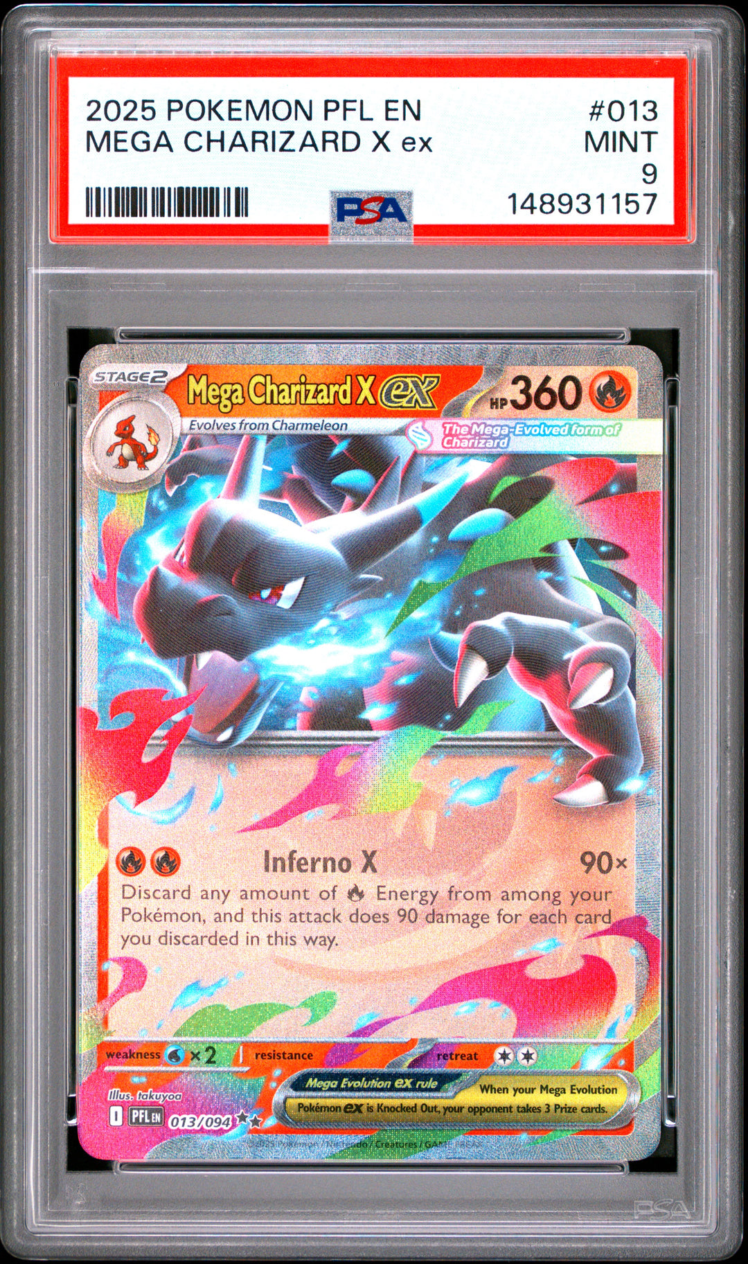 Mega Charizard X ex 013/094 PSA 9 graded Pokemon card