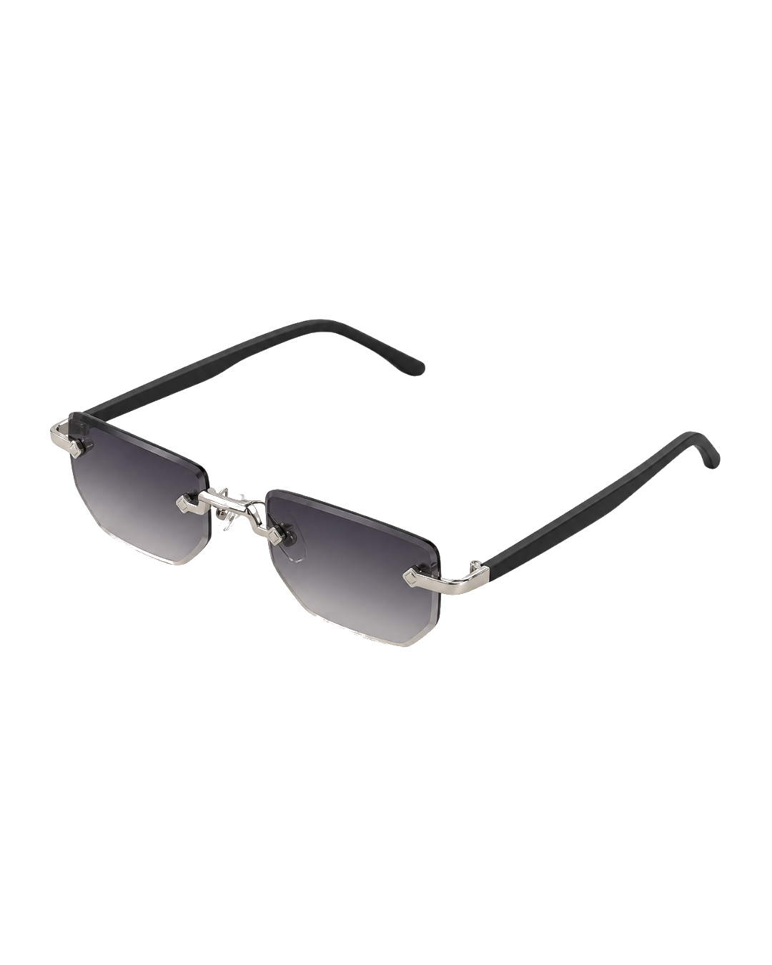 Ryoko MonarchAxis SilverSmoke sunglasses with rimless silver frame and smoke-grey gradient lenses