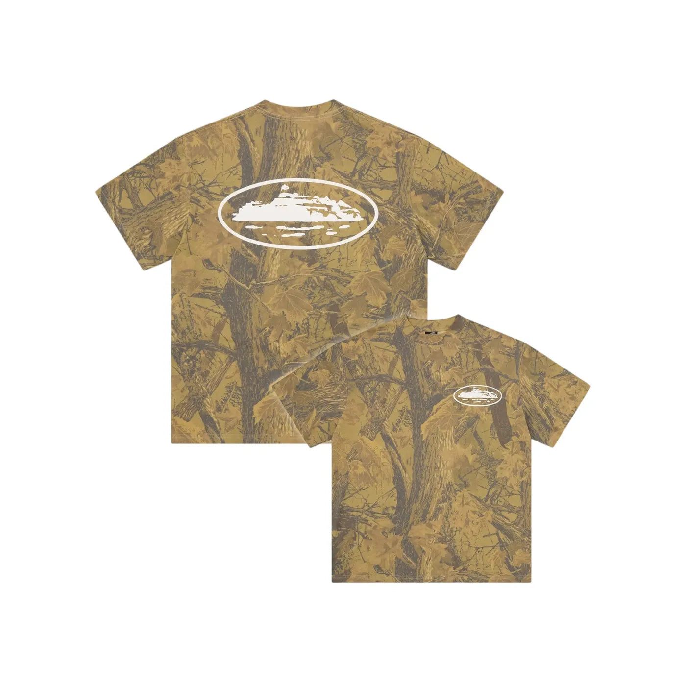 Corteiz Island Puff Print Tee Forest Camo