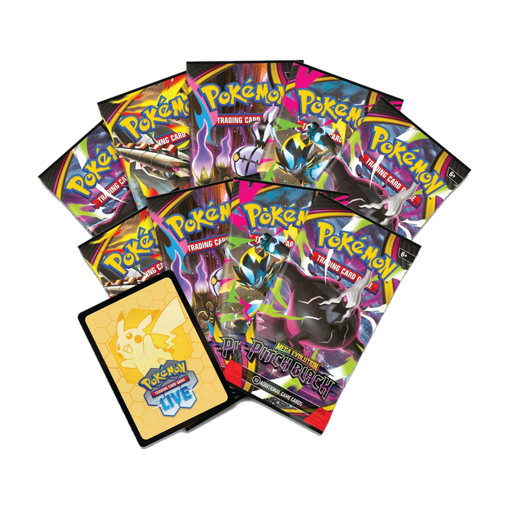Nine Pokémon TCG Pitch Black booster packs with Pokémon TCG Live code card