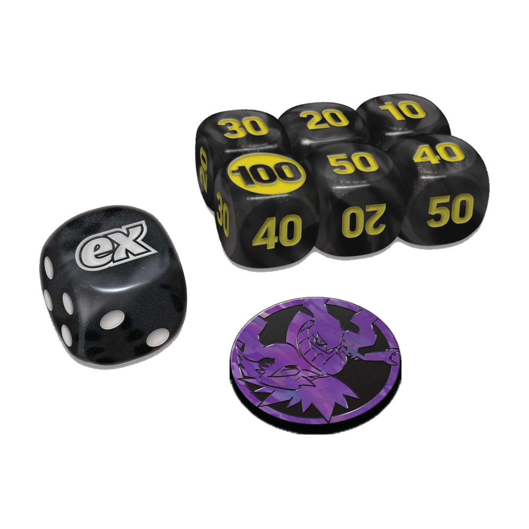 Pokémon TCG Pitch Black damage-counter dice, coin-flip die and plastic coin