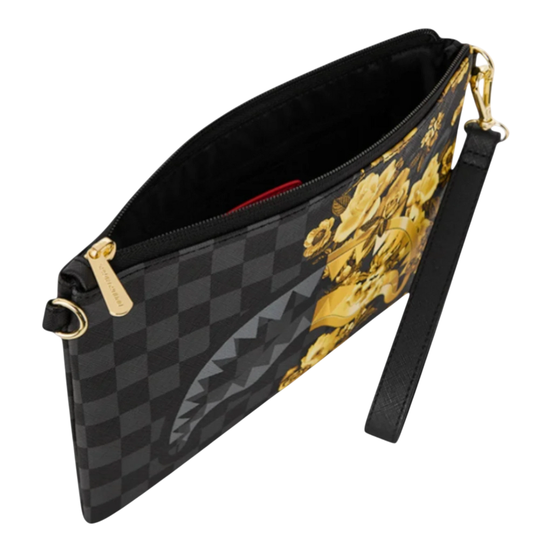 Sprayground GOLD FLORAL REMIX CROSSOVER CLUTCH
