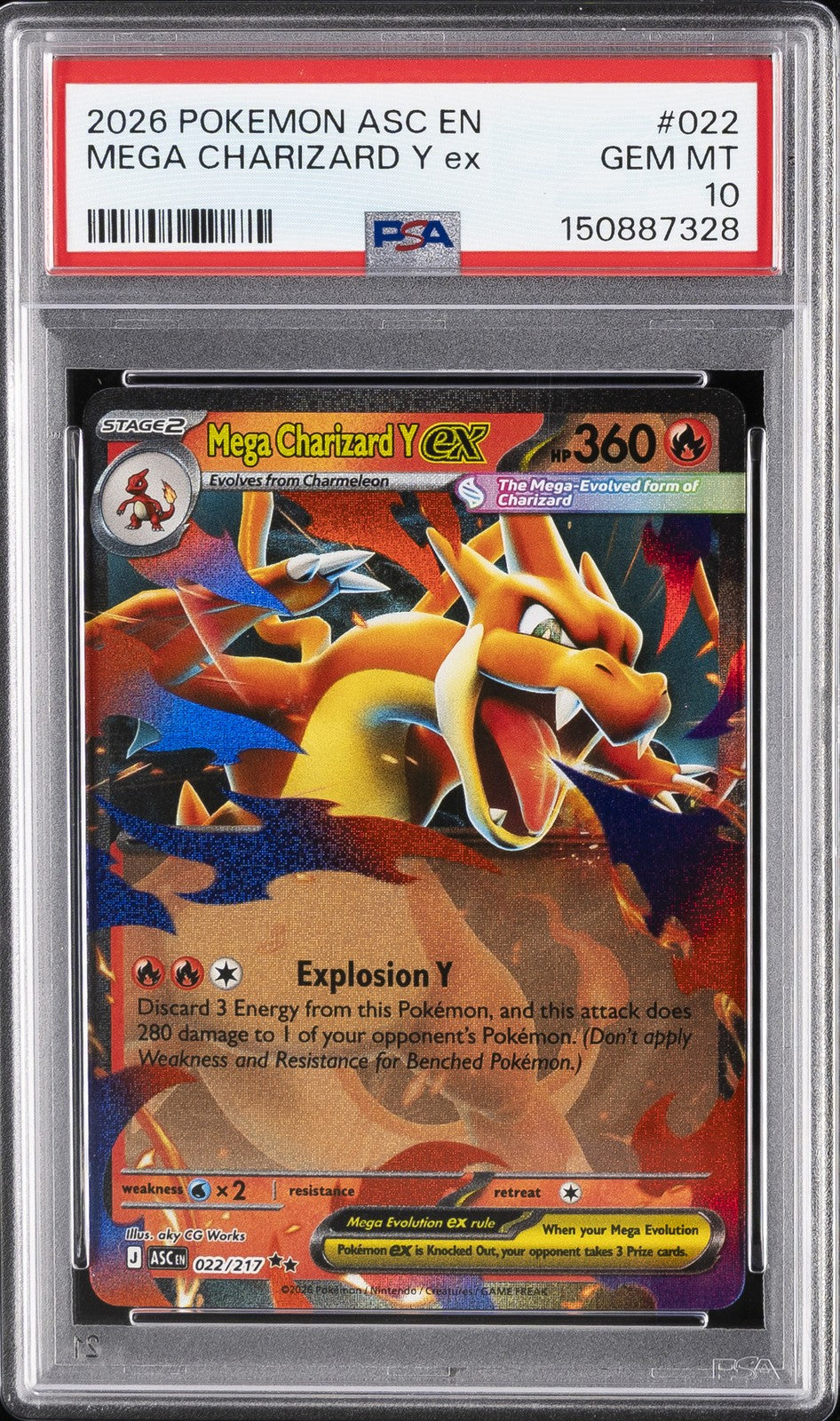 Mega Charizard Y ex 022/217 PSA 10 graded Pokemon card