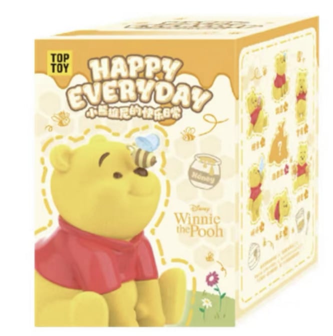 TOPTOY Winnie the Pooh happy everyday Series Blind Box Figure Art Flocking Toy
