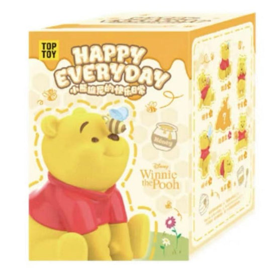 TOPTOY Winnie the Pooh happy everyday Series Blind Box Figure Art Flocking Toy