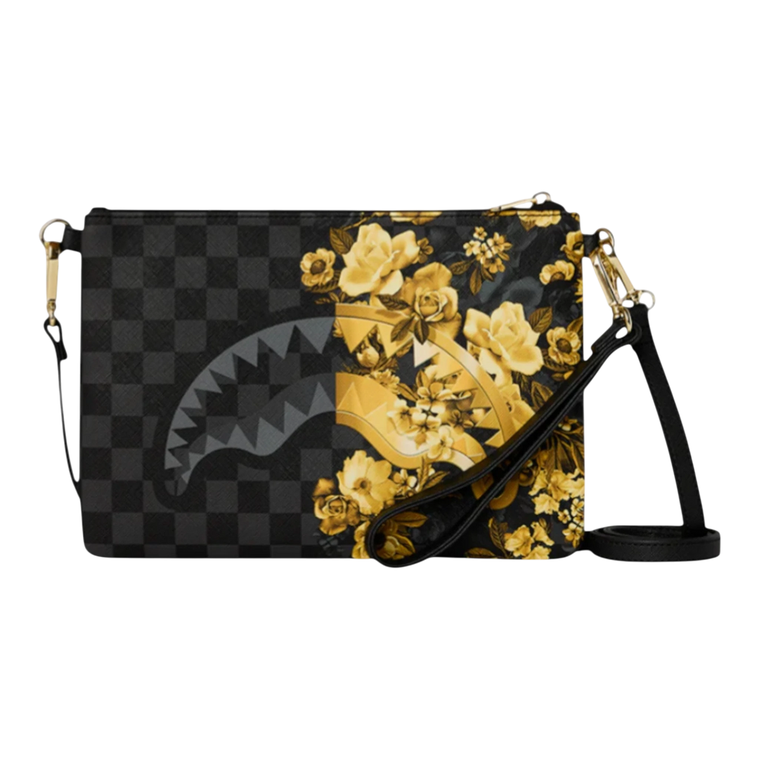 Sprayground GOLD FLORAL REMIX CROSSOVER CLUTCH