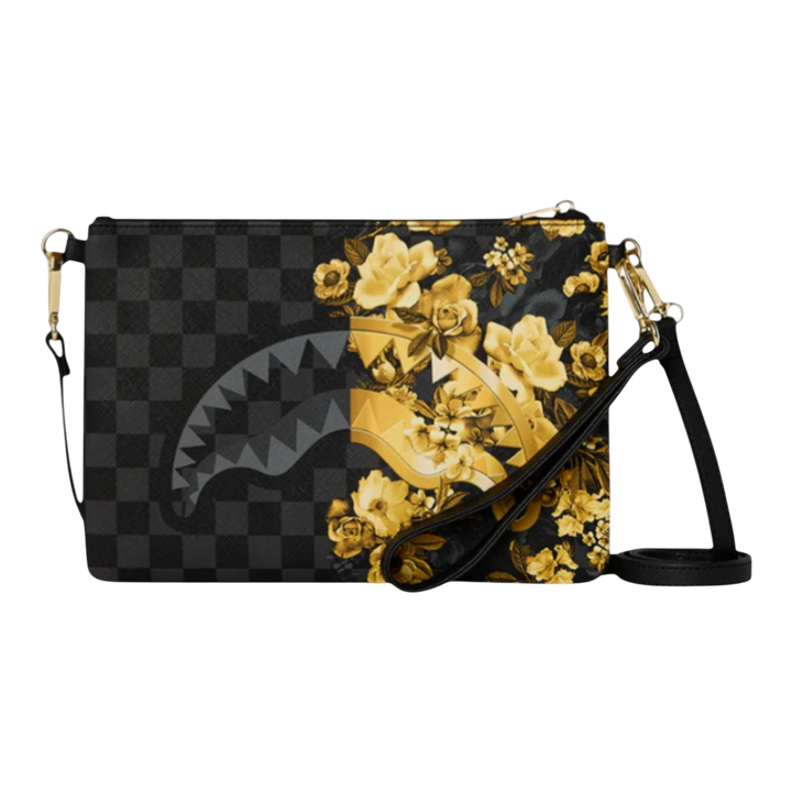 Sprayground GOLD FLORAL REMIX CROSSOVER CLUTCH