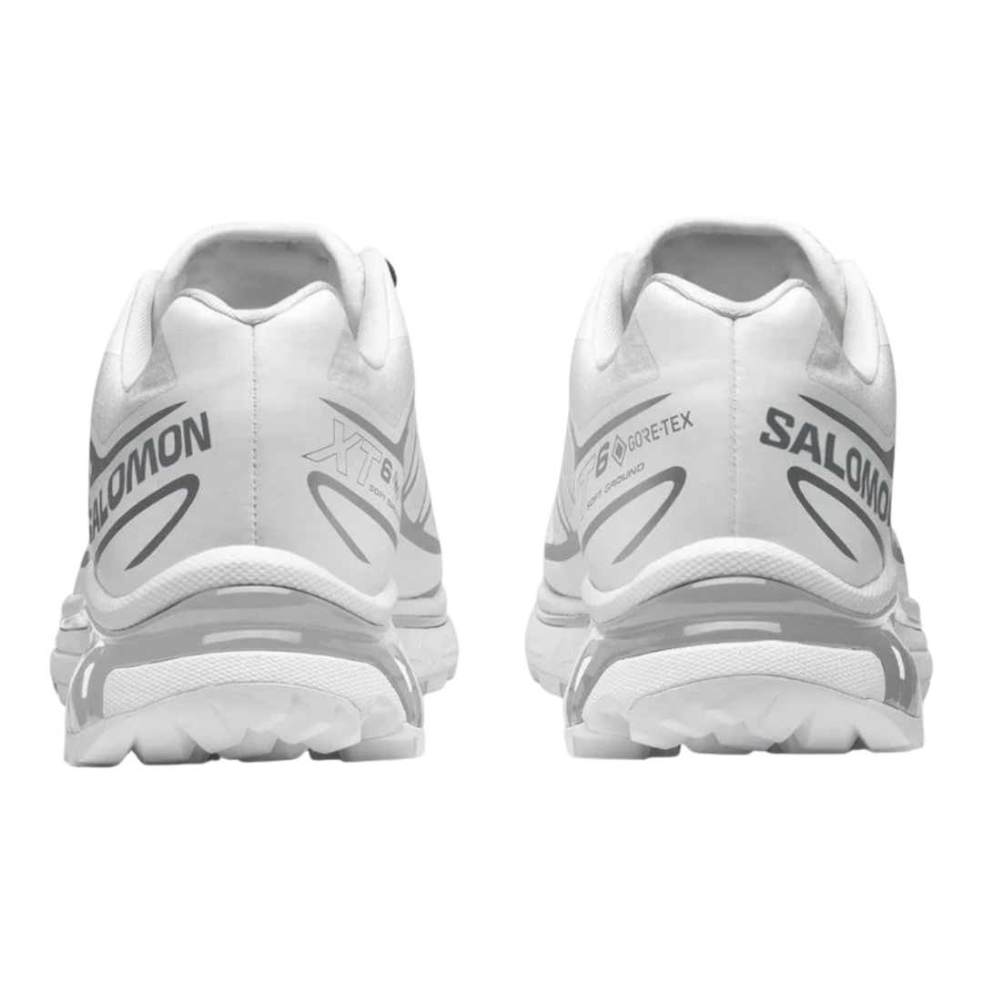 Salomon XT6 White/Ftw Silver Gore-Tex trail running sneakers with textile and synthetic upper.