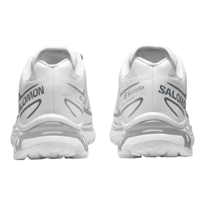 Salomon XT6 White/Ftw Silver Gore-Tex trail running sneakers with textile and synthetic upper.