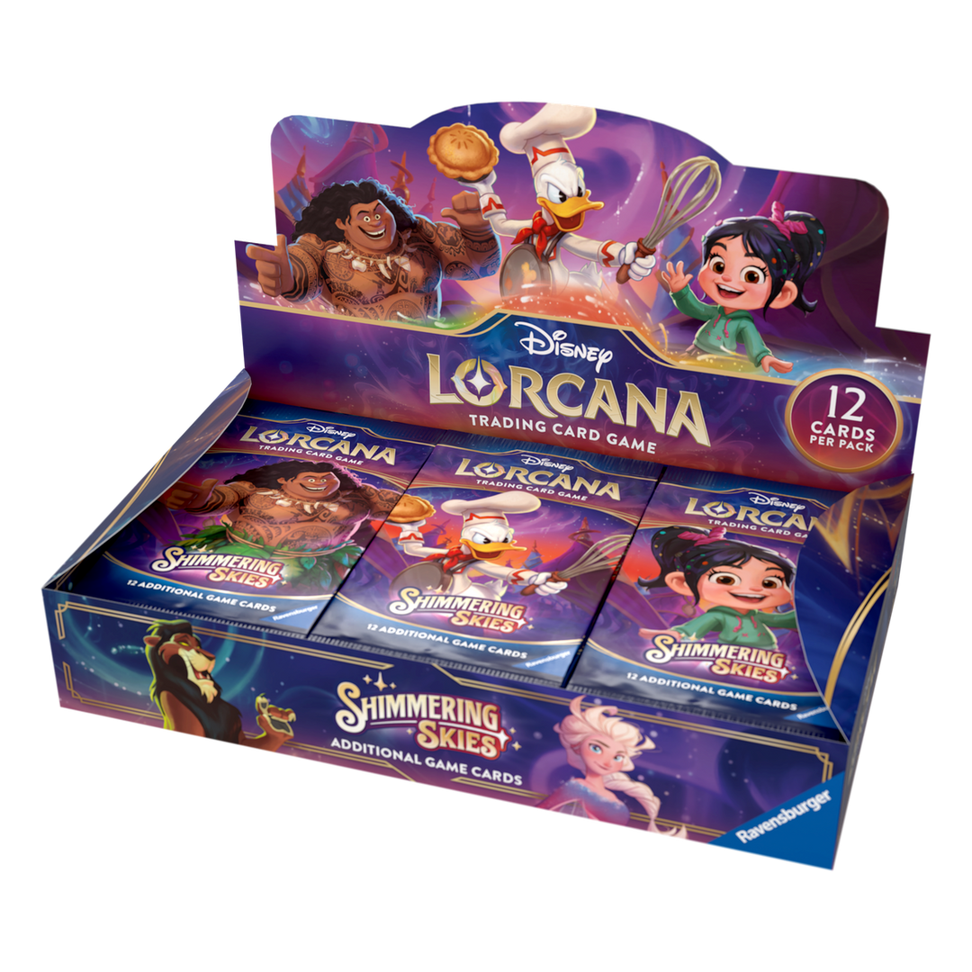 Disney Lorcana Shimmering Skies sealed booster box containing 24 packs