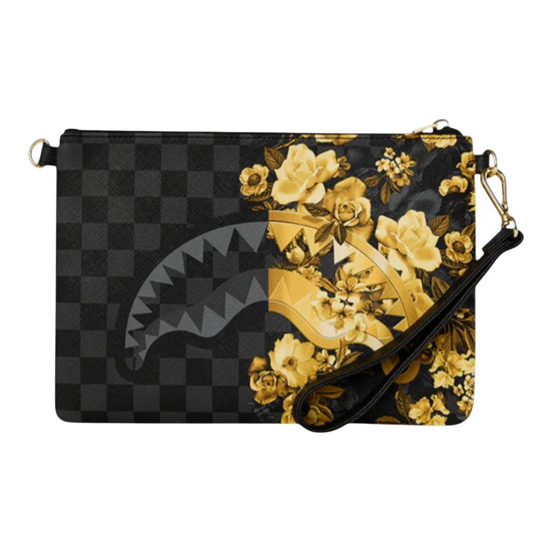 Sprayground GOLD FLORAL REMIX CROSSOVER CLUTCH