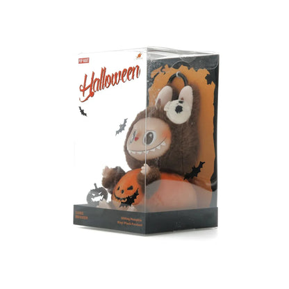 Pop Mart Labubu Happy Halloween Party Series-Sitting Pumpkin Vinyl Plush Pendant